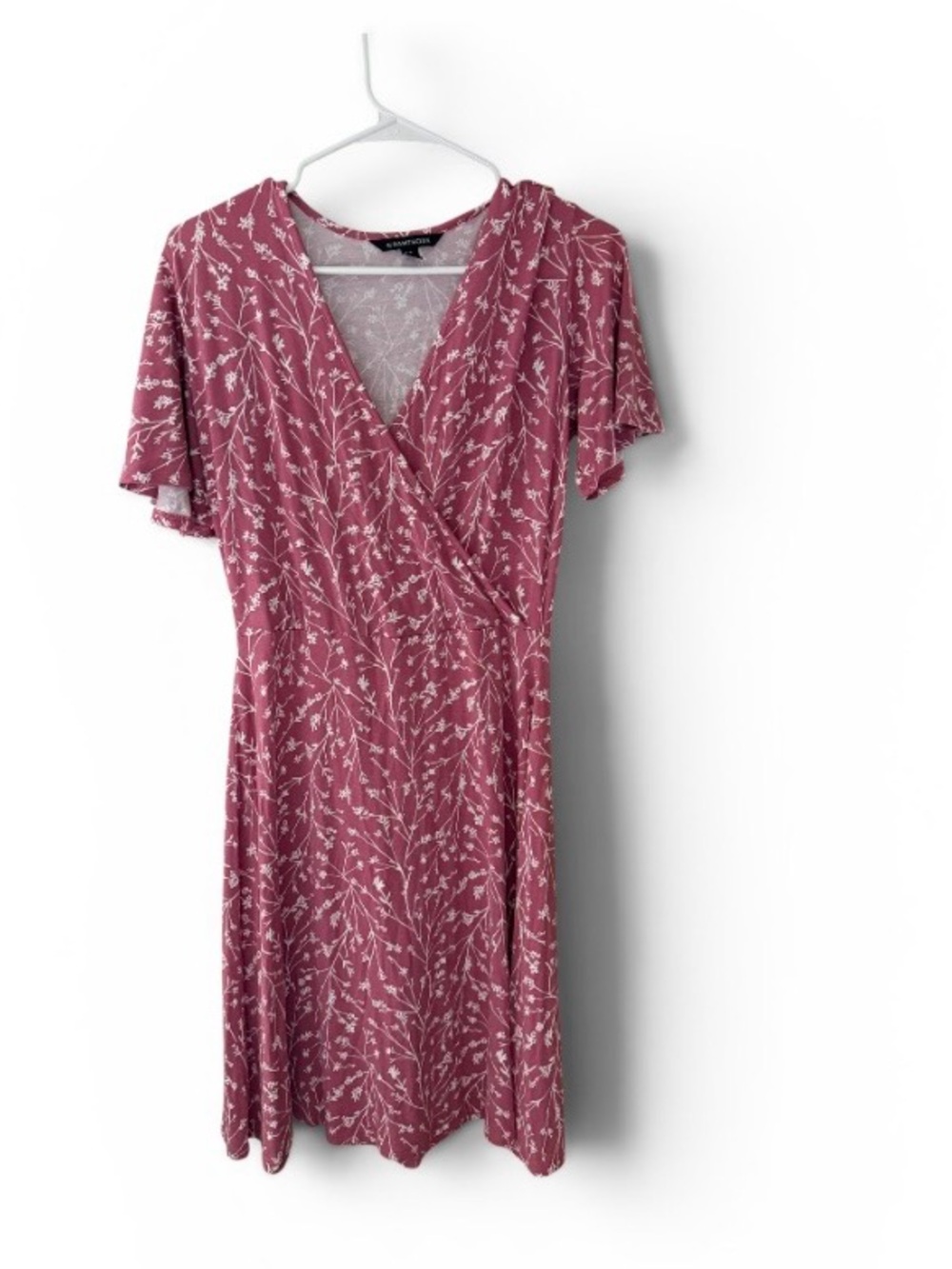 41 Hawthorn Mauve Floral Wrap Midi Dress